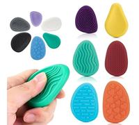 12 Piezas Fidget Toys Sensory Stone, Fidget Toys Piedras Sensoriales, Piedra Sensorial de Silicona, Juguetes Antiestrés, Sensory Stone Calming Toys para Adultos Niños TDAH y Autismo (C)