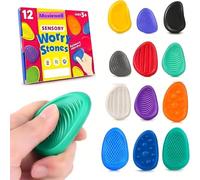 12 Piezas Fidget Toys Sensory Stone, Fidget Toys Piedras Sensoriales, Piedra Sensorial de Silicona, Juguetes Antiestrés, Sensory Stone Calming Toys para Adultos Niños TDAH y Autismo