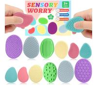 12 Piezas Fidget Toys Sensory Stone, Toys Sensory Stones, Piedra Sensorial de Silicona, Juguetes Antiestrés, Juguete Calmante del Estrés para Niños y Adultos