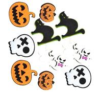12 Piezas Fieltro Casero para Manualidades y Decoración, Set | Tela No Tejida Diy, Calabaza Lentejuelas, Gato Negro, Fantasma Blanco, Recorta y Pega Color Aleatorio