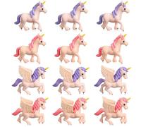 12 Piezas Figuras Unicornio, Decoración de Pastel de Unicornio para Fiesta | Adorable Pequeños Figura Unicornia para Pasteles Fiesta y Regalos