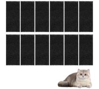 12 Piezas Filtro de Carbón Activado para Arena de Gato, 23 x 10 cm Filtros Arenero Gatos Cubierto, Eliminación de Olores, Compatible con Cajas de Arena Cerradas, Negro