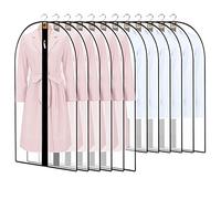 12 Piezas Fundas de Ropa, 24x39,24x47IN Bolsa de Ropa A Prueba de Polvo, Impermeables y con Humedad, Funda Abrigo Ropa Trajes Lavable y Diseño de Cremallera para Vestidos de Fiesta, Trajes, Abrigos