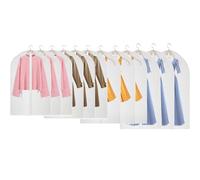 12 Piezas Fundas de Ropa 60 x 140/120/100/80cm Protector de Ropa Transpirable Colgante Funda Antipolvo Plegable con Cremallera Impermeable con Humedad Impermeable Humedad, para Trajes,Vestidos