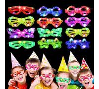 12 Piezas Gafas Luminosas LED Gafas para Fiestas Gafas de Neón, Gafas LED Intermitentes, para Decoración de Fiesta, Cumpleaños, Raves, Concierto