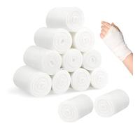 12 Piezas Gasas Rollos Venda 5cm X 4.5m Banda Venda，Cinta Venda，Flexible Vendas profesional，Cinta Adhesiva Deportiva，Cinta deportiva (Blanco)
