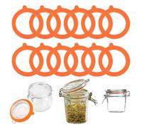 12 Piezas Gomas para Tarros de Cristal，Anillos de Goma para Conservas, 95 X 70 mm, Juntas de Silicona Para Tarros de Vidrio, Anillos de Sellado Para Botellas, Adapta a Tarros de Albañil (Naranja)