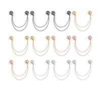 12 Piezas Hebillas Magnéticas De Cadena, Pinzas Magnéticas Multifuncionales, Pinzas Magnéticas Con Cadena, Pasadores Magnéticos Para Ropa, Pinzas Magnéticas Redondas Fuertes