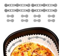 12 Piezas Hebillas Magnéticas de Silicona para Freidora de Aire, Accesorios Airfryer, para Fijar Papel Horno, Previene Que los Alimentos se Cubran, Ideal en Cocinar y Hornear (Gris + Redondo)