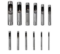 12 Piezas Herramientas de Agujeros de Cuero, Punzones de Agujero Perforadoras Cuero, 3 to 19mm Punzón Redondo de Acero de Alto Carbono, Cortador de perforaciones de cuero para Lienzo Papel Plásticos
