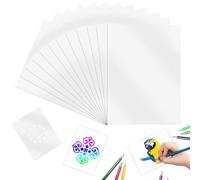 12 Piezas Hojas en Blanco de Mylar A4 30.5 X 21.7 cm, Translúcida PET Hojas de Plástico de Mylar para la Impresión de la Pantalla de Corte, Pintura, Plantillas de Artesanía DIY (Blanco Leche)