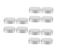 12 Piezas Jabonera Cuadrada Mini Velas Organizador De Estuches De Maquillaje Jabón De Viaje Contenedor De Velas De Bricolaje Latas De Té Joyas Viajar Caja De Maquillaje Aluminio