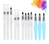 12 Piezas Juego de Pinceles de Acuarela Recargables, Rotuladores Acuarelables y Pluma de Pincel de Agua en Diferentes Tamaños, Pinceles de Pintura de Acuarela para Pintura Artística y Caligrafía (B)