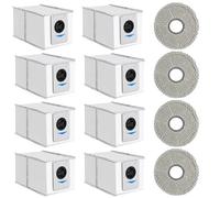 12 Piezas Kit de Accesorios para Ecovacs DEEBOT T30S / DEEBOT T30S PRO/DEEBOT X2 Omni, 8X Bolsas de Recogida de Polvo, 4X Paños Mopa, Set de Accesorios para Robot Aspiradores