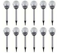 12 Piezas Lámpara de Jardín Solar Bola LED Lámpara Solar Jardín Blanco