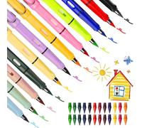12 Piezas Lápiz Eterno Sin Tinta Con 24 Cabezales Intercambiables + Goma de Borrar Lápiz Infinito Reutilizable para Dibujar Escribir Escuela, Oficina, Regalo Adultos Niños