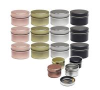 12 Piezas Latas de Velas Vacías,55 ml Mini Recipientes para Velas,Manualidades,Tarro de Vela,Almacenamiento,Envase para Velas,Tarros Metálicos Vacíos para Hacer Velas,Oro Rosa
