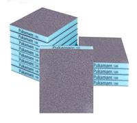 12 Piezas Lija Esponja Grain 100 Papel de Lija De Fino a Grueso para Uso en seco y húmedo Taco Lija Kit Lija de Agua para Coche, Madera, Pared, Metal, Plastico