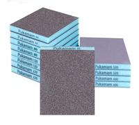12 Piezas Lija Esponja Grain 60/80/120/220/320/400 Papel de Lija De Fino a Grueso para Uso en seco y húmedo Taco Lija Kit Lija de Agua para Coche, Madera, Pared, Metal, Plastico