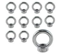 12 Piezas M8 Tuerca de Anillo,304 Acero Inoxidable Tuerca de Ojo,Tuerca de Anilla de Elevación, Rosca de Anillo de Hembra Para Conectar Cables o Cuerdas, para levantar la Tuerca Anular Para