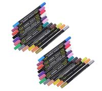 12 Piezas Marcadores para Colorear de Doble Punta 24 Colores | Plástico, Punta Redonda Doble Color, Lavables y No Tóxicos, Líneas Finas y Anchas para Escuela y Aula
