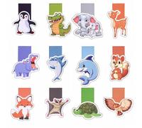 12 Piezas Marcapáginas Animales, Magnéticos para Separar Libros, Regalo Infantil 3-10+ Años, Detalles Cumpleaños y para Profesores, Estudiantes y Lectores