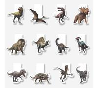 12 Piezas Marcapáginas Magnético Dinosaurio, Marcadores de Libros para Niños, Marcapáginas de Animales, Regalo para Niños, Niñas, Profesores, Estudiantes, Aficionados a los Dinosaurios