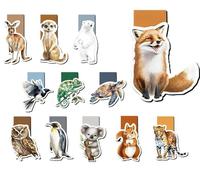 12 piezas Marcapáginas Magnéticos, Marcadores de Libros Estilo Animales,Marcapáginas, Ideal para Estudiantes, Amantes de los Libros-DW001