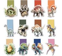 12 Piezas Marcapáginas Magnéticos, Tixlux Marcadores de Libros Estilo Dinosaurios para Niños, Profesores, Estudiantes, Amantes de los Libros, Aficionados a los Dinosaurios