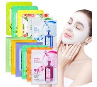 12 Piezas Mascarilla Facial Hidratante, Deep Hydration Mask, Mascarilla de Calmante de Noche, Cuidado De La Piel, Aumentar el brillo y la humedad, Mascarilla Facial para Mujeres para todo tipo de pie