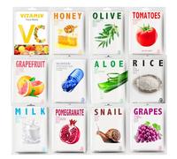 12 Piezas Mascarilla Facial Hidratante,Kit de mascarilla facial para hombre y mujer para mayoría de los tipos de piel,Hidratantes y Nutritivas,Calmante Mascarilla Facial