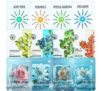 12 Piezas Mascarilla Facial, Mascarilla Hidratante, Daily Care Mask Facial, Mejorar la Piel áspera, Potencia la Luminosidad, Adecuado para la Mayoría de la Piel