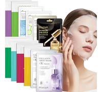 12 Piezas Mascarilla Hidratante,Daily Care Mascarilla Facial,Facial Skincare, Face Mask Hidratante,Set Regalo Mujer hombre y hombre y para Belleza