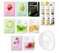 12 Piezas Mascarilla Hidratante Facial, Daily Care Mascarilla Facial, con ácido Hialurónico, Mascarillas Nutritiva para Mujeres Adolescentes, Calmante, Hidratante, para Todo Tipo de Piel