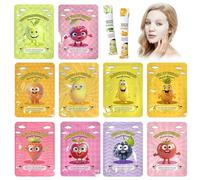 12 Piezas Mascarilla Hidratante Facial,Daily Care Mascarilla Facial, Ricas en extractos de frutas,Iluminadora,Calmante,Skincare Set para Mujeres Adolescente