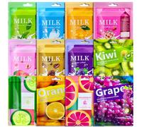 12 Piezas Mascarilla Hidratante, Mascarilla Facial, Mascarilla Calmante Hidratante, Daily Care Mascarilla Facial, Mascarilla Hidratante Adecuada para Diferentes Pieles, Kit de mascarilla para Mujer