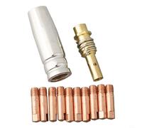 12 piezas MB15 MIG Kit de accesorios de antorcha de soldadura con soporte de punta de protección de boquilla M6 soporte de punta para consumibles de repuesto para 14AK 15AK (0,6 mm)