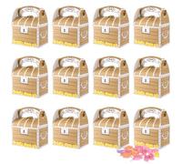 12 Piezas Mini Cofre Tesoro Fiesta Pirata, Cajas de Cofre de Regalo de Tesoro Pirata para Niños, Cajitas Cofres Tesoros de Cartón con Asa para Dulces, Chocolate y Pequeños Obsequios, 11 x 7 x 7 cm