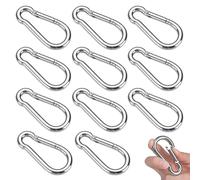 12 Piezas Mosqueton M5 Mosquetón Acero Inoxidable 304 Mosqueton Snap Hook Hebilla de Resorte para Colgar Gancho Fijo 50 x 5 mm