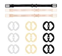 12 Piezas Mujer Sujetador Clips 3 Piezas Tirantes de Sujetador Antideslizante con 9 Piezas Clips de Sujetador Ajustable Elástica de Bra Soporte Correas Tirantes Antideslizantes para Sostén