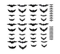12 Piezas Murciélagos Decorativos Pegatinas de Pared Adhesivos 3D Bats Diseño Escalofriante Material Halloween Sala de, 60 Piezas, Individual