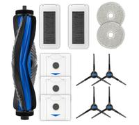(12 Piezas) N30 Omni Recambios para ECOVACS DEEBOT N30 Omni/N30 Pro Omni - Kit de Accesorios: 1 Cepillo Principal, 4 Cepillos Laterales, 3 Bolsas, 2 Filtros, 2 Paños