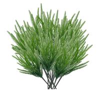 12 piezas Norfolk pine, 17,7" Norfolk Pine stem realista rama de pino artificial goma blanda Norfolk Spring stem, para la decoración del hogar interior y exterior de navidad,plantas artificiales