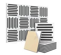 12 Piezas Paneles Acústicos Murales Autoadhesivos 30 * 40 * 3cm Panel acústico Alta Densidad Insonorizacion Pared Autoadhesivo para Estudio Techo Oficina Tratamiento Acústico decoración pared