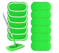 12 Piezas Paños de Suelo para Mopa Swiffer Sweeper, 25.4x 11.5cm Almohadillas Reutilizables para Limpiar Suelos Duros, Recambio Mopa Microfibra, Fregona Recambio Húmedo y Seco, para Limpieza de Suelos