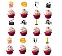 12 piezas Película Noche birthday cake topper decoración magdalenas de película palomitas Decoración Cine Fiesta Temáticas de Películas Cupcake Festival de cine feliz cumpleaños aniversario