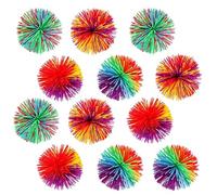 12 Piezas Pelotas de Goma Arco Iris, Pelotas Suaves sensoriales de vellón Arco Iris, Pelotas antiaplastamiento, Pelotas saltarinas, para niños y Adultos