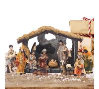 12 Piezas Pesebre De Navidad Completo, Belen De Navidad En Resina Con Figuras, Figuras De Resina Pintadas A Mano, Estatua De La Sagrada Familia Para Decoración Del Hogar, Sala De Estar O Iglesia
