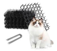 12 Piezas Pinchos Anti Gatos Tiras de Espinas para Gatos Plástico Anti Estera del Gato para jardinería con 8 Clavijas Repelente para Disuasión para Animales Salvajes Protección de Plantas de jardín