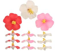 12 Piezas Pinza Cabello de Flor White Tropical y Bohemia | EVA, Aspecto Realista y Láminas Definidas, para Sesiones Fotográficas, Playa y Fiestas Hawaianas